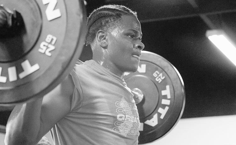 Antonio Cantrell pumps iron during a workout at Double Crown. DOUBLE CROWN/Submitted