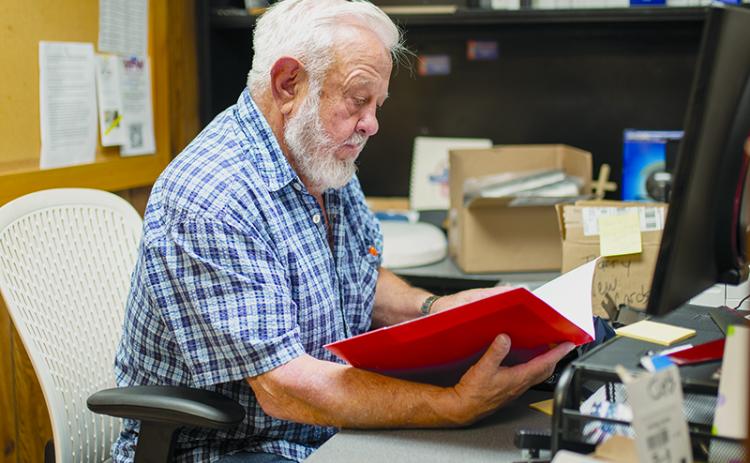 VFW Post 7720  Commander Barry Church sits at his desk to review VFW files. ZACH TAYLOR/Special