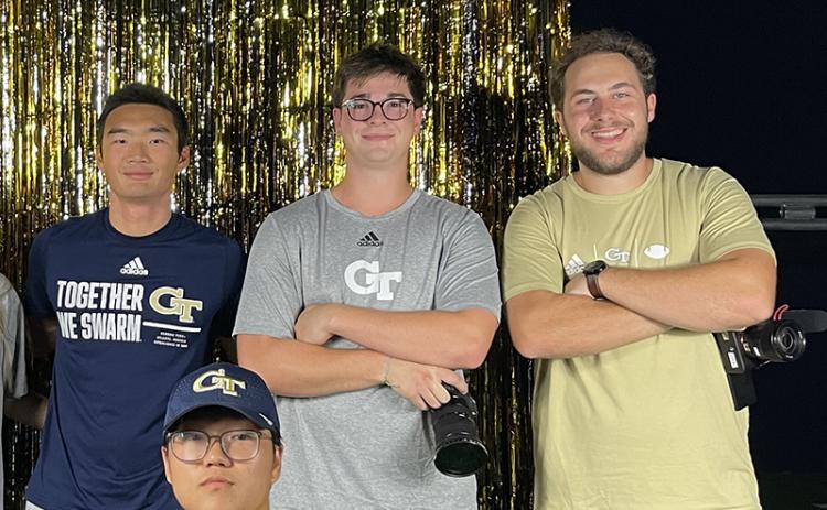 Jayden Arria, center in grey, and his fellow Georgia Tech student content creators are ready to whip up quality work this school year. SUBMITTED