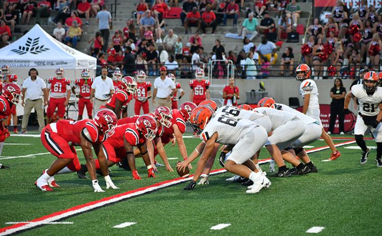 The Raider big men went to battle in Stephens County Friday night. LANG STOREY/Staff