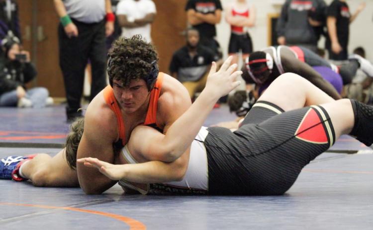 HCHS’ Javonte Bowen remained undefeated by taking the 285 pound division at the Raider Invitational last weekend. KIMBERLY WATSON/HCHS