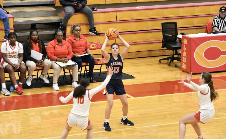 Habersham freshman Sadie Chambers tallied 13 points during the team's loss to Clarke Central this week. LANG STOREY/Staff