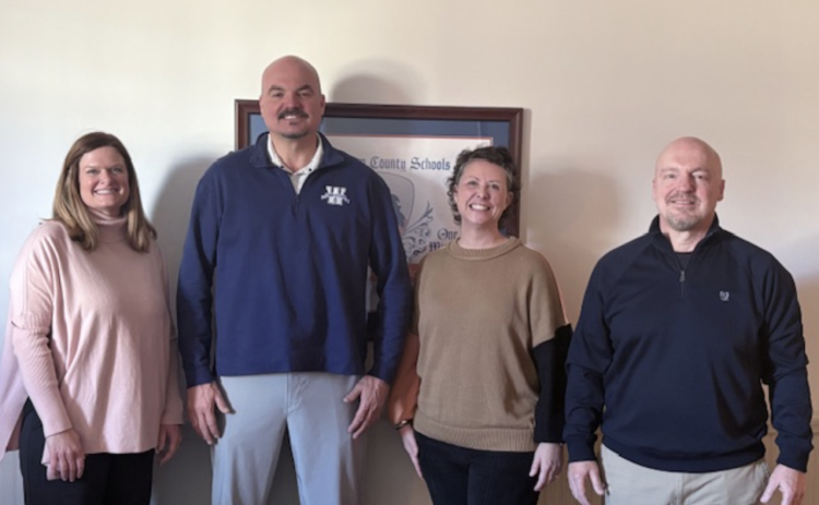 From left, Assistant Special Education Director Jennifer Chitwood, Superintendent Matthew Cooper, Director of Special Education Lisa Eller and Assistant Special Education Director Scott Kersh smile for a photo after Cooper was announced as the recipient of the 2025 Philip Wright Award. Cooper has been described as someone who champions the unique needs of students with disabilities and has provided an equitable learning environment for all students. SUBMITTED