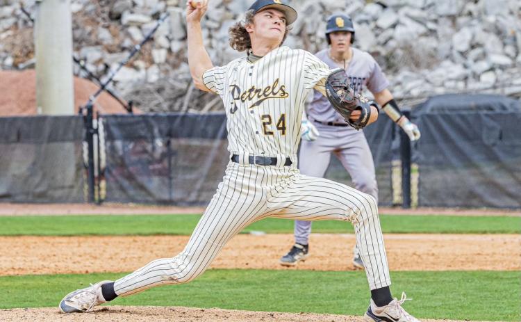 Freshman Konner Burrell has already appeared on the mound several times this season for the Oglethorpe Stormy Petrels. SUBMITTED