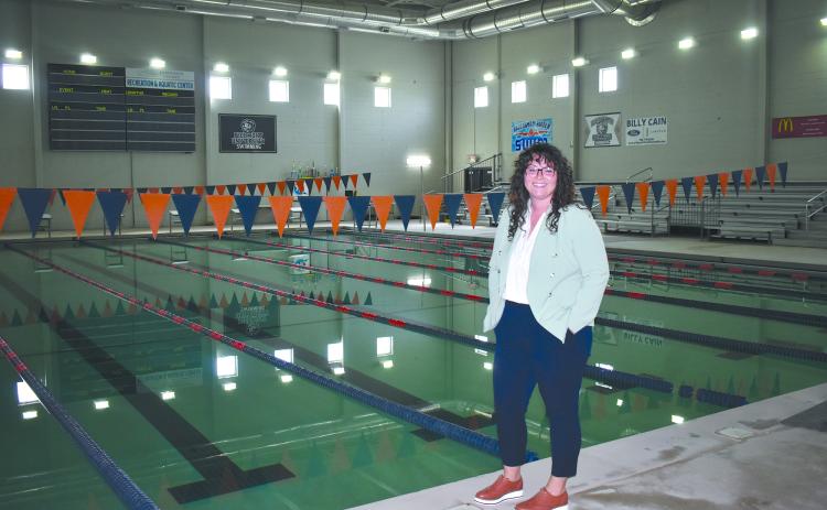 Brooke Whitmire, shown at Ruby Fulbright Aquatic Center just weeks after being hired in 2022, has resigned from her position as the Habersham County Recreation Director. FILE
