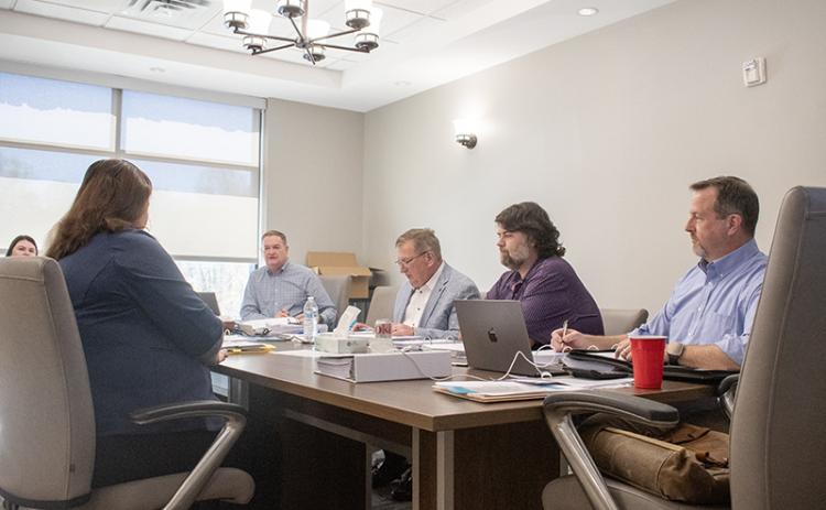 The County Commissioners listen to budget hearings from a few of the departments on Wednesday afternoon, including animal control, fleet and road maintenance, and emergency management services. HANNAH CAUDELL/Staff