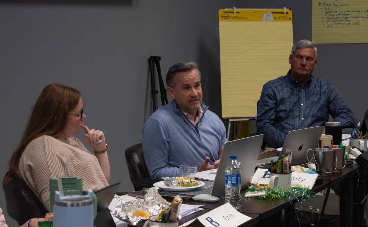 Engineering Management Inc President and Baldwin City Engineer Fletcher Holliday presents a Capital Improvement Plan (CIP) to the Baldwin City Council during their retreat last week. HANNAH CAUDELL/Staff