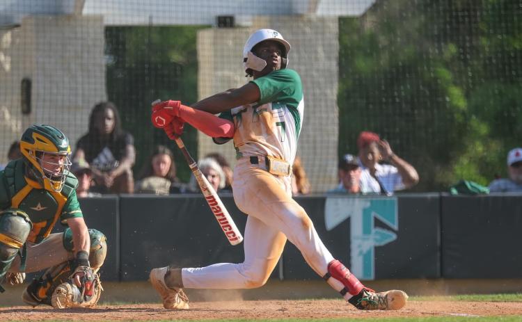 AUSTIN POFFENBERGER/Special Despite the loss, TFS third baseman Ashton Roache put two Indians runs on the board with his game one home run Friday against Stratford.
