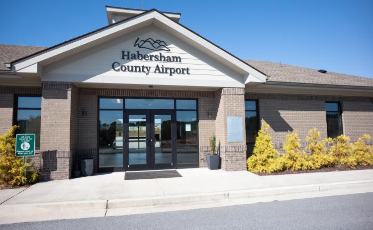 Stewart Swanson presented the Habersham County Airport Commission with a suggestion to change the signage on the main terminal to the James Tatum Terminal, as was requested in a 2005 resolution that the county adopted before constructing its new terminal in 2018. ZACH TAYLOR/Staff