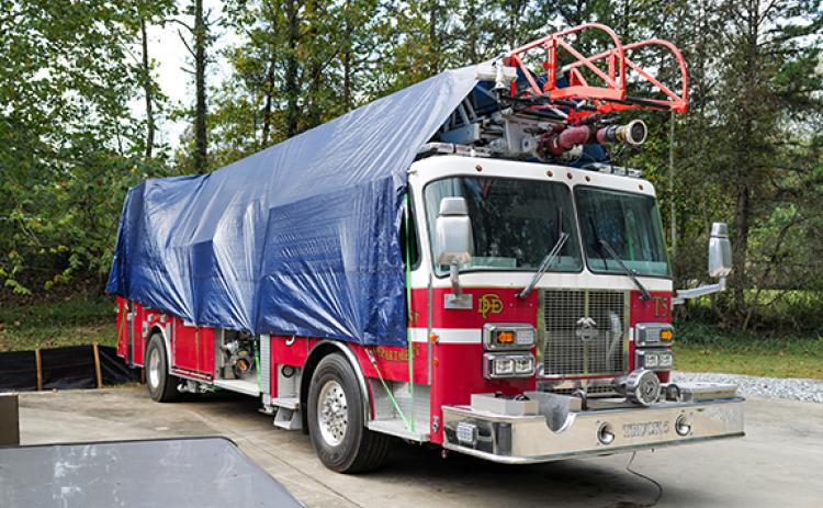 The Demorest Fire Department ladder truck is in disrepair and has been out of service for multiple months. (Zach Taylor/Staff)