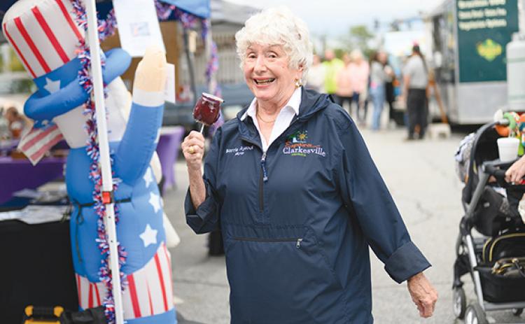 Mayor Barrie Aycock enjoys time at the 2023 Clarkesville Fall Festival, one of the main events the city organizes each year. (Zach Taylor/Staff)