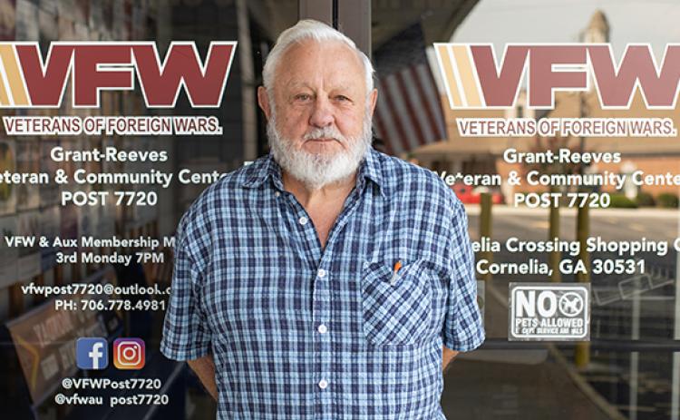VFW Post 7720 Commander Barry Church stands in front of the old Grant-Reeves Veterans Center. (Zach Taylor/Staff)