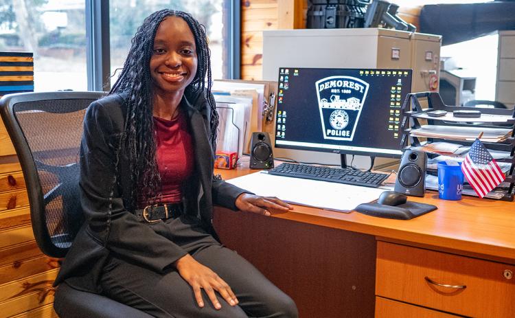 Erin Ervin has interned with the Demorest Police Department since August 2025. She was able to get a look at all aspects of policing during her time with the department. (Zach Taylor/Staff)