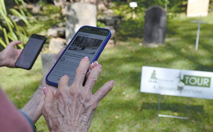 Old Clarkesville Cemetery has an app that gives tours of the property, telling the stories of 12 people buried there. (Samantha Sinclair/Staff)