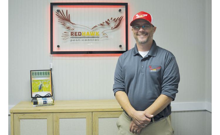 Josh Sheppard owns Red Hawk Pest Control in Clarkesville. (Samantha Sinclair/Staff)