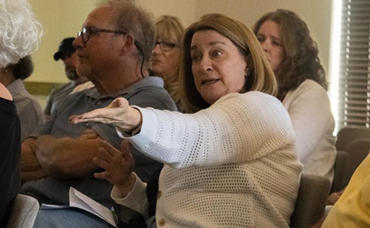 Hope Murray joins in on the conversation surrounding short-term rentals at Tuesday’s Cornelia Commission meeting. (Hannah Caudell/Staff)