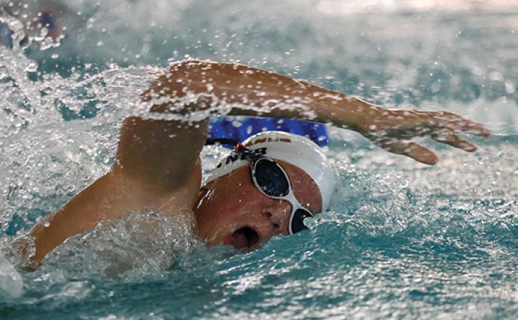 Hurricane swimmer Brody Kastner in action during the Georgia Recreation and Parks Association State Qualifying Meet on Friday, June 26 at Ruby C. Fulbright Aquatic Center. (Landen Todd/Staff)
