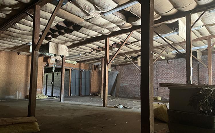 The inside of the old Crow building in Cornelia is vast, and perhaps perfect for a wine tasting room that is currently planned for the building. (Hannah Caudell/Staff)