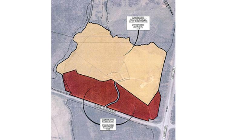 Cook Construction and Real Estate is seeking to annex five parcels totaling 45 acres into the city for a commercial development, along with another 20.92 acres already in the city limits. (Submitted)