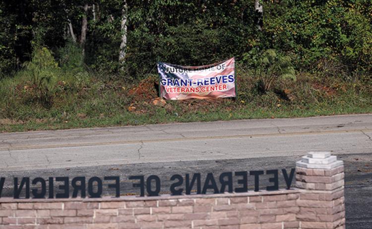 The Grant-Reeves VFW Memorial Park overlooks property earmarked for the future Grant-Reeves Veterans Center. (Landen Todd/Staff)