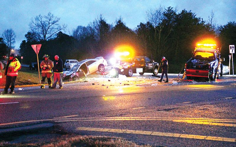 Two people were injured in an accident at the State Route 365 and Crane Mill Road intersection.