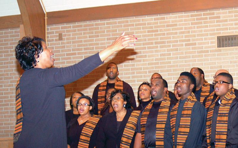 Vanessa Burns directs the choir during the Alliance for African American Music Festival in 2008.