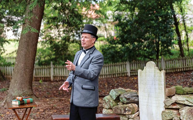 Doug Henry, who died April 13, is shown performing as Calvin Hanks during a fundraiser for the Old Clarkesville Cemetery. The cemetery was one of many local causes to which Henry donated his time and talents.