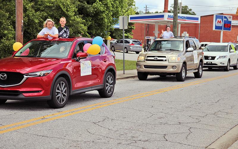 Cornelia Elementary School teachers along with Habersham County public safety personnel drove through the streets of Cornelia to wish them a happy and safe summer on Thursday.  Principal Amy McCurdy said more than 50 vehicles were estimated to have participated.
