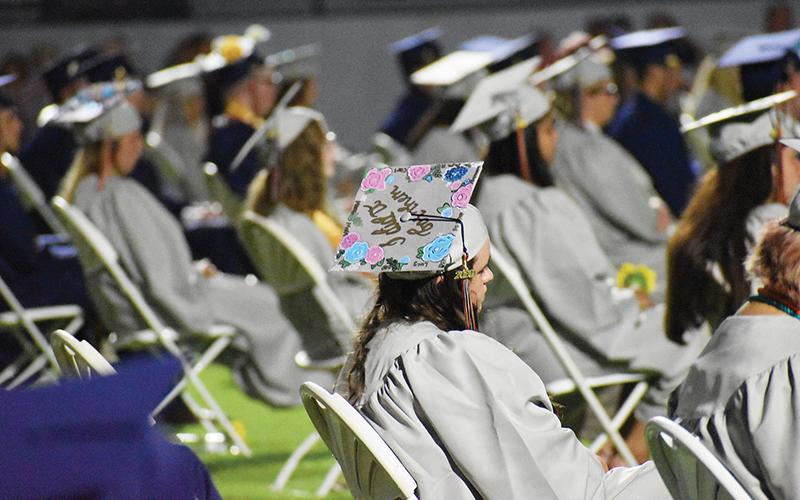 Many HCHS graduates decorated their caps for the occasion.
