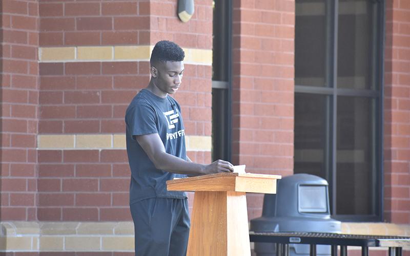 Habersham Central student Josh Pickett spoke at the demonstration, citing “If our heart is clear, our thoughts and actions are kind toward others."