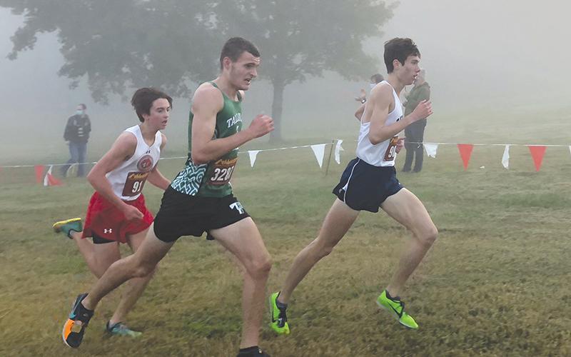 Tallulah Falls’ Evan Prince (front) ran 25th in a field of 228 runners on Saturday and set a school record in the process.