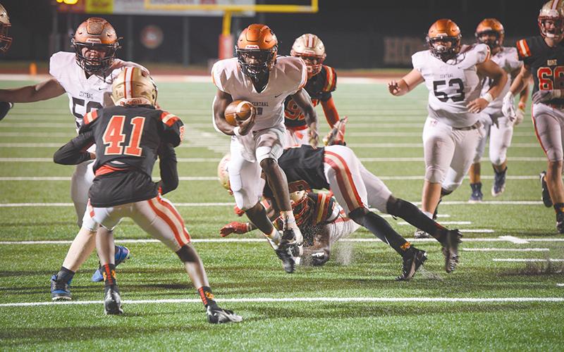 Habersham Central’s Joshua Pickett juked a lot of defenders during the 2020 season, one in which he led the Raiders in rushing and touchdowns. TOM ASKEW/Special
