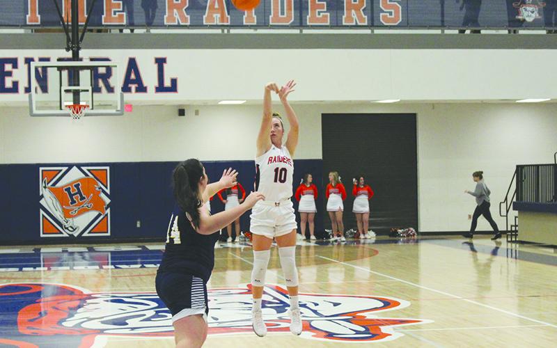 Habersham Central’s Taylor Wade launches from deep against Prince Avenue Christian on Monday night.