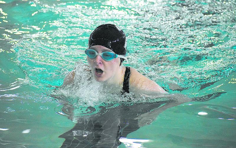 Tallulah Falls' Mia Hamon swims the breaststroke at a meet earlier this season.