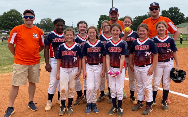 The 12U Lady Raider softball team narrowly missed making the state tournament, finishing third in the GRPA District 7 Tournament last weekend. Team members are (front, from left) Skyler Belangia, Julia Terrell, Ava Pass and Whitley Rider. Back row are (from left) coach Brandon Terrell, Khloe Hunt, Kara Ivie, coach Dusty McCollum, Jaycee McCollum, Olivia Terrell, coach Austin Turner and Sadie Chambers. Not pictured are Chloe Cooper and Maria Machado. DUSTIN MCCOLLUM/Submitted