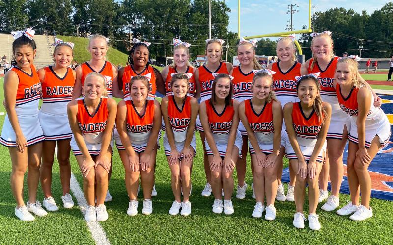Members of Habersham Central’s varsity cheerleading squad for 2021 are (back row, from left) Angelica Vilayvong, Kali Contreras, Samara Chappell, Ebonie King, Brianna Butler, Emma Parkey, Ava Brookshire, Haley Vieira, Makenna Eller and Annabelle James. Front row are (from left) LeAnn Kennedy, Morgan Pitts, Aloni Bowden, Ella Free, Jaylon Davidson and Jolina Phongsavanh-Kensey. Not pictured is Shyanne Rinefierd. JALEN HULSEY/Submitted
