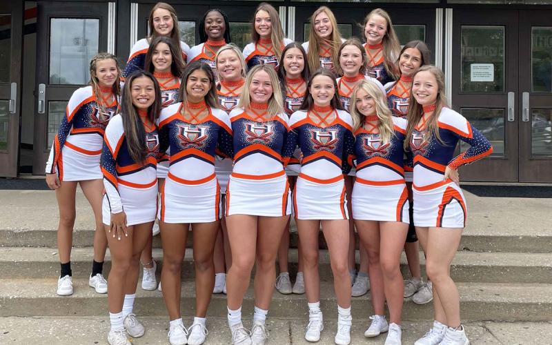 Members of Habersham Central’s competition cheerleading team are (back row, from left) Molly Tipton, Alayna Billingsley, Reagan Speed, Ady Sedwick and Gracie Johnson. Middle row are (from left) Cecilia Chitwood, Makenzie Harris, Jayln Colston, Abby McCallister, Aden Smith and Chloe Hopkins. Front row are (from left) Angela Lee, Maria Franco, Heather Trent, Makayla Smelcer, Audrey Martin and Hannah Johnson. MACKENZIE FLEMING/Submitted