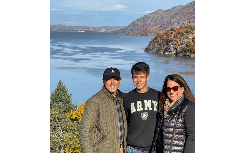 Future West Point cadet Smith Caudell takes a moment to take in the natural beauty of upstate New York with his parents, Judge Chan Caudell and Tammy Caudell. TAMMY CAUDELL/Submitted