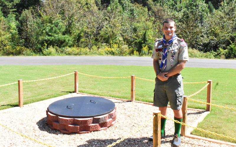 18-year-old Patrick McNair said he loves being a part of the Eagle Scouts and hopes to continue to lead the next generation. McNair completed a fire pit for the VFW for his Eagle Scout project earlier this year. AMARIS E. RODRIGUEZ/Staff