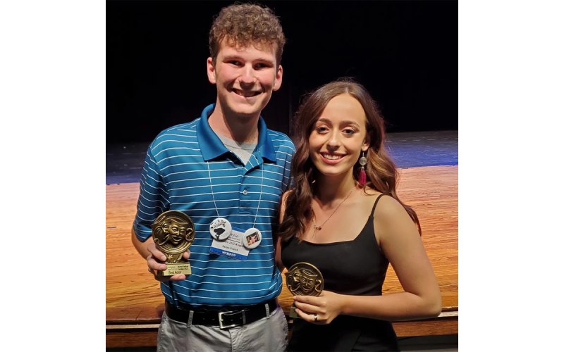 Habersham Central’s Nolan Penick and Ansley Broome won best performer at the Georgia Theatre Conference. JEREMY BISHOP/Submitted