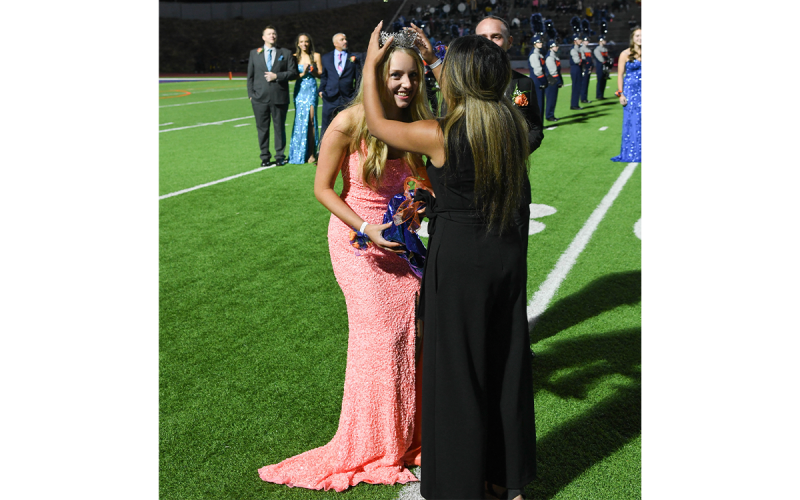 Habersham Central’s Haley Vieira. gets her crown from last year’s queen, Angela Lee. TOM ASKEW/Special