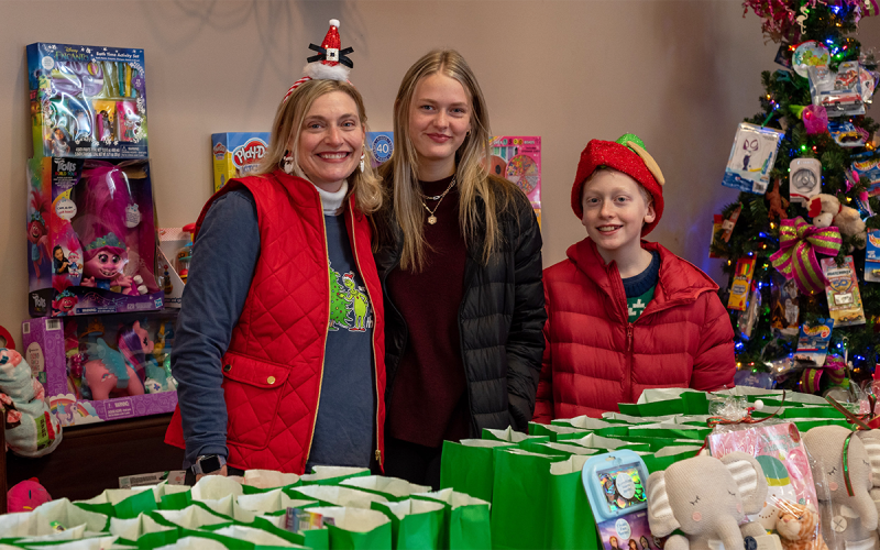 Kathryn, Claire and Caleb Kelly gave their time to help with the community event at First Presbyterian Church on Christmas. E. LANE GRESHAM/Special 