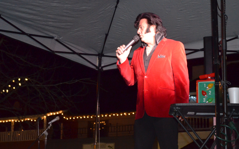 Elvis sings about a Blue Christmas during Clarkesville’s Downtown Christmas event. SAMANTHA SINCLAIR/ CNI News Service