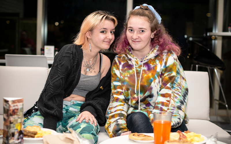 Students Emma Cocozella and Brooke Mayberry attend Piedmont University’s annual Late-Night Breakfast. RACHEL PLEASANT/Submitted