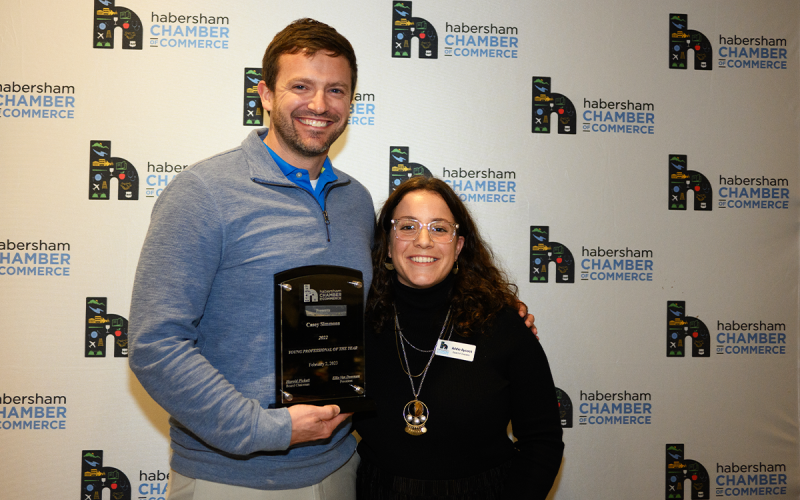 The Habersham Chamber of Commerce Young Professional of the Year was awarded to Casey Simmons (left), presented by Addie Aycock (right). ZACH TAYLOR/Special