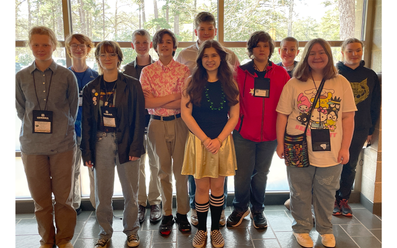 Habersham 4-H participants included (back row, from left) Eli Samsel, George Wilder Boggs, Elisha Dailey, Luke Nunnally and Kristina Jackson. Front row are (from left) Amelia Boggs, Autumn Samsel, Tyner Wood, Lilly Kate Farrar, Isaiah Dailey and Grace Stewart. RENEE SMAGUR/Submitted