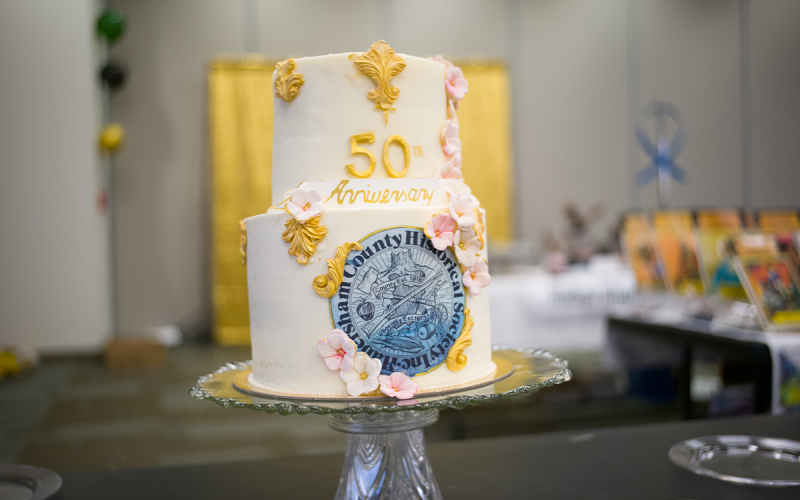 Habersham County Historical Society’s 50th-anniversary cake adorned with the logo drawn by John Kollock. ZACH TAYLOR/Special