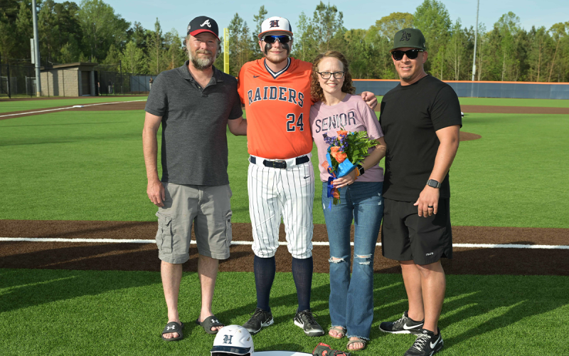 Zeke “Terri” Burton was escorted on Senior Day by his mother and stepfather Leann and Adryan Hawkins and his father Jason Wiley. Also in attendance were Zeke’s grandparents Sandy and Dewayne Burton as well as Jeff and Sue Wiley. RANDY CRUMP/Special
