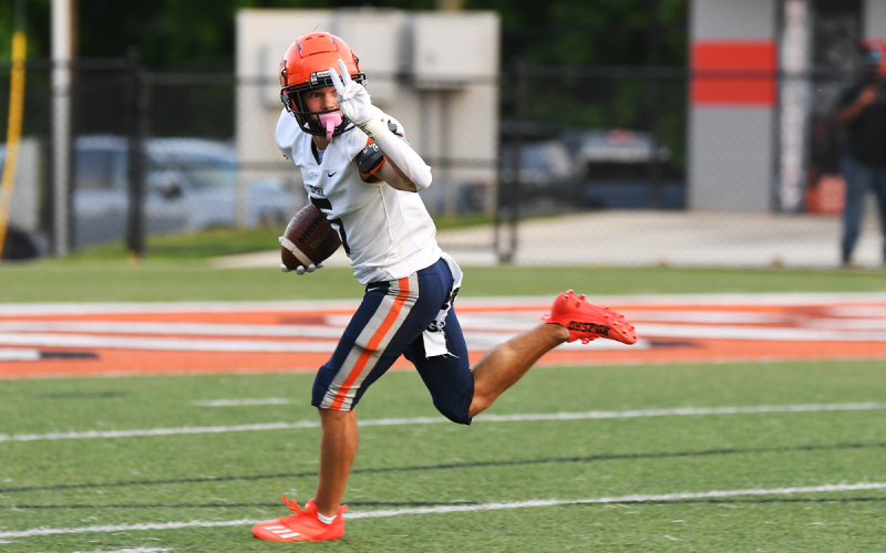Habersham Central’s Zeke Whittington ran away from the competition during the spring game in Hart County, but the real tests begin this week and beyond as the Raiders look to bounce back from two consecutive 3-7 campaigns. TOM ASKEW/Special