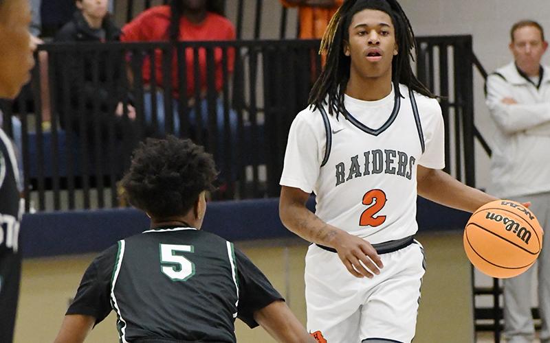 Habersham Central’s Enzo Combs looks to set up a play against Langston Hughes on Wednesday night. LANG STOREY/Staff